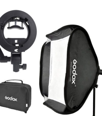 Godox 80x80cm Softbox Photo Studio Diffuser + S-type Bracket Bowens Holder Mount for Flash Light