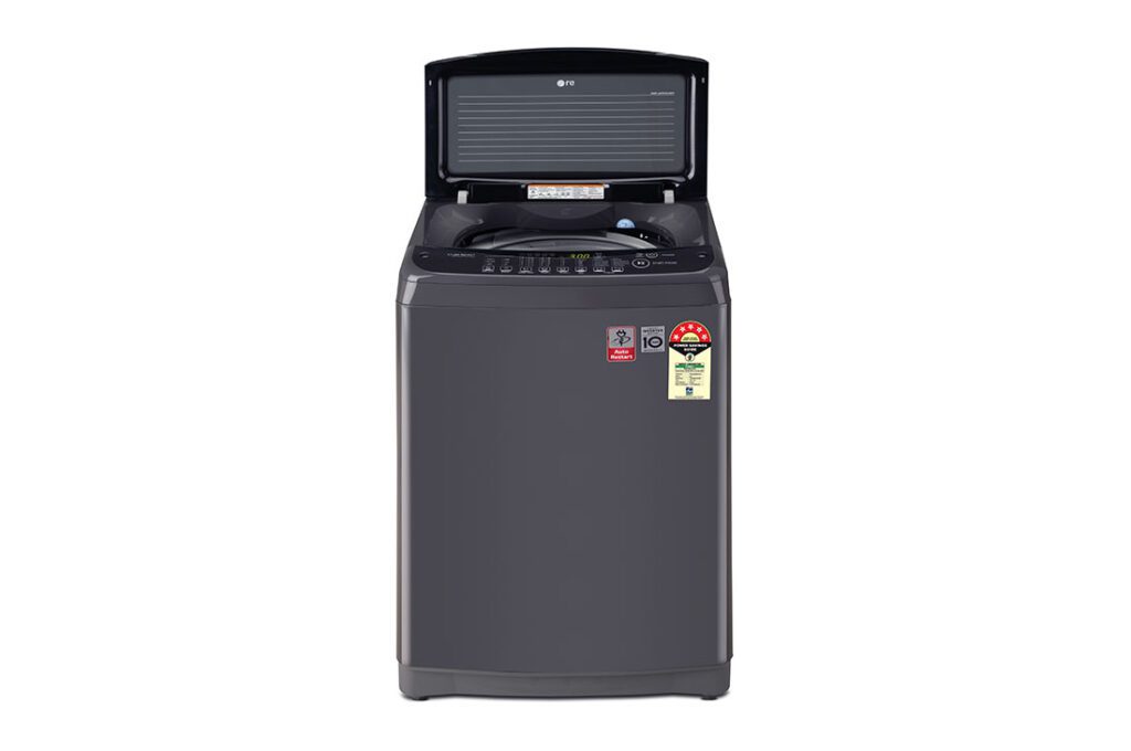 lg 8 kg auto top loading washing machine middle black