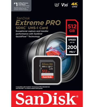 SanDisk 512GB Extreme PRO UHS-I SDXC Memory Card