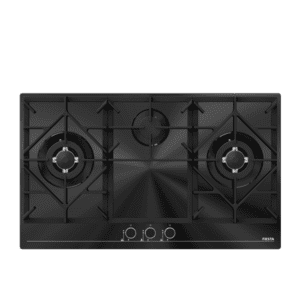 FIESTA MOON-91G2T Table Top Gas Cooker 3 Burners Glass Black