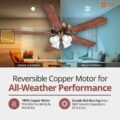 ORIENT SUBARIS (1300mm/52") ANTIQUE COPPER CEILING FAN / FAN