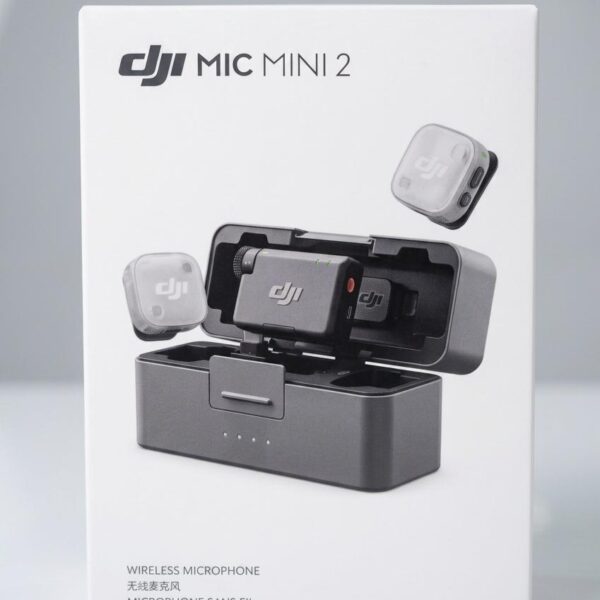 DJI MIC MINI 2 (2 TX + 1 RX + CC) wireless microphone kit for vlogging, interviews, and professional audio recording with portable charging case
