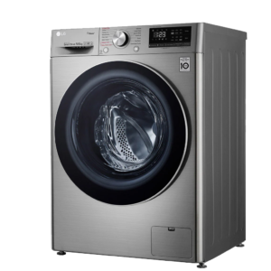 LG F4V5VGP2T 9/6KG front load washer dryer combo in silver with AI DD and Steam technology