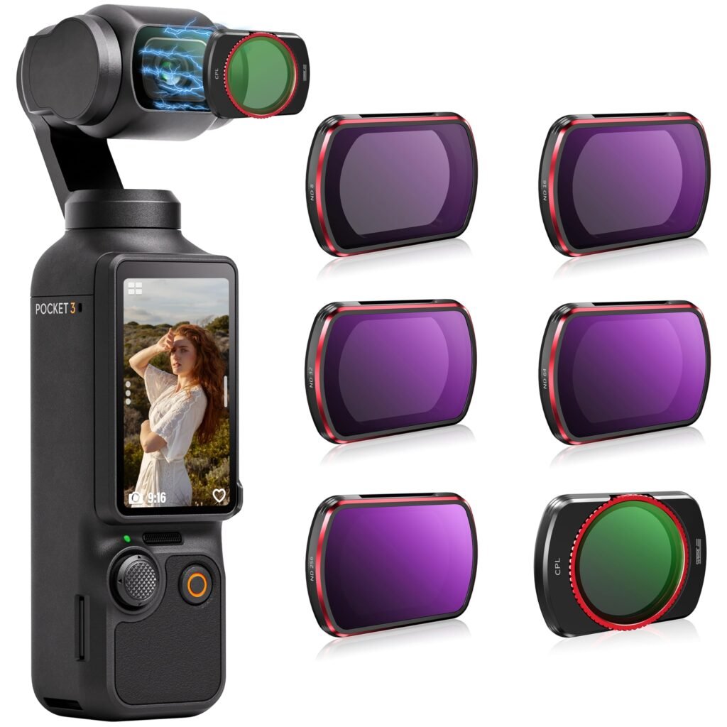 DJI Magnetic ND Filters Set for Osmo Pocket 4 with ND16 ND64 ND256 Filters and Magnetic Case