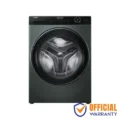 Haier HW90-BP14959S8 9KG Front Load Washing Machine with inverter motor, AI features, large drum, and LED display in silver finish