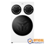 Haier HW140-BD14697WU1 14KG 3 Drum front load washing machine with inverter motor, AI features, triple drum design, and LED display in white premium finish
