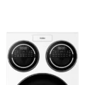 Haier HW140-BD14697WU1 14KG 3 Drum front load washing machine with inverter motor, AI features, triple drum design, and LED display in white premium finish