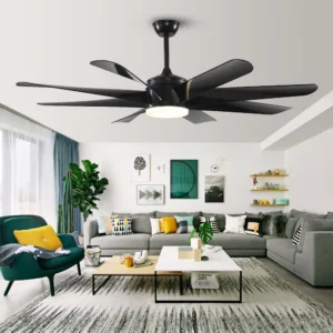 BREEZE.LUX BL-2181-WH 62 Inch White 8 Blade DC Ceiling Fan with LED Light and Remote Control