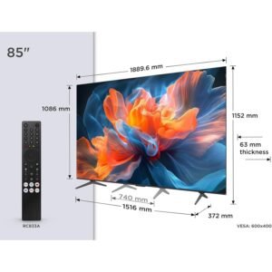 TCL 85T8C 85 Inch QLED 4K HDR UHD Smart Google TV with 144Hz Refresh Rate and Dolby Vision