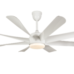 BREEZE.LUX BL-2181-WH 62 Inch White 8 Blade DC Ceiling Fan with LED Light and Remote Control