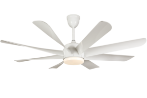 BREEZE.LUX BL-2181-WH 62 Inch White 8 Blade DC Ceiling Fan with LED Light and Remote Control