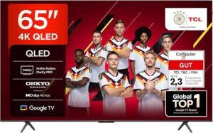 TCL 65T8C 65 Inch QLED 4K HDR Smart Google TV with Dolby Vision Dolby Atmos 144Hz Gaming Display