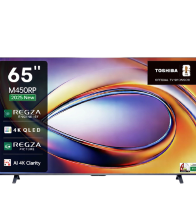 TOSHIBA 65M450RP 65 Inch 4K Ultra HD QLED Smart VIDAA TV with Dolby Vision, Dolby Atmos and REGZA Engine ZR AI