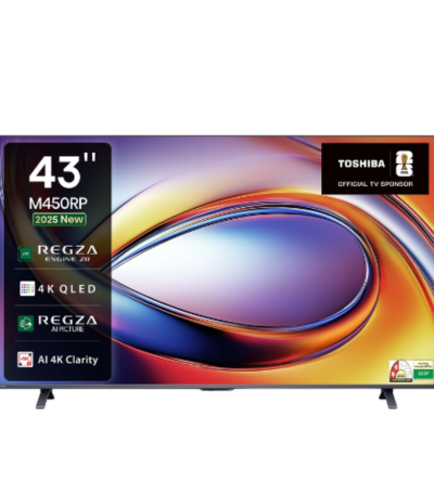 TOSHIBA 43M450RP 43-Inch VIDAA 4K UHD QLED Smart TV with Dolby Vision and Dolby Atmos