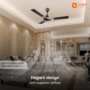 Orient Mozart 48 Inch Ceiling Fan (Nature Floral Black) Premium Decorative High-Speed Ceiling Fan for Home & Office