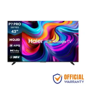 Haier P7 Pro HQLED 43 Inch AI Smart Google TV with 4K UHD Display, Google TV, HDR, Dolby Audio and Chromecast Built-in