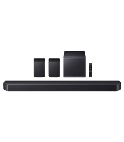Samsung HW-Q990F Q-Series 11.1.4 Channel Soundbar with Wireless Subwoofer and Rear Speakers in Black