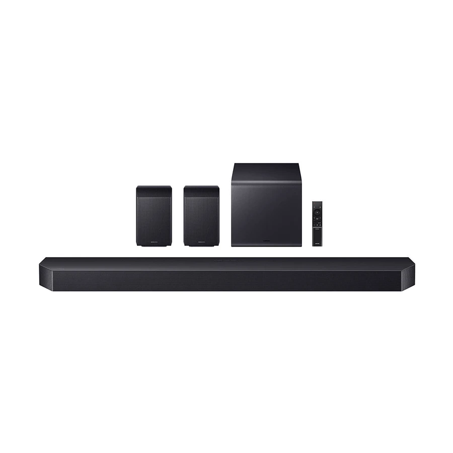 Samsung HW-Q990F Q-Series 11.1.4 Channel Soundbar with Wireless Subwoofer and Rear Speakers in Black