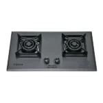 FIESTA FGH-8209C 2 Burner Gas Cooker with Black Nano Marble Panel, Auto Ignition and Brass Burners
