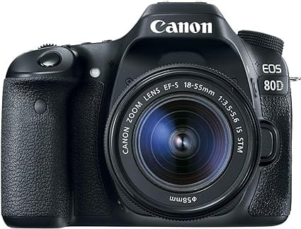 Canon Digital SLR Camera Body [EOS 80D] with EF-S 18-55mm f/3.5-5.6 Image Stabilization STM Lens - Image 1
