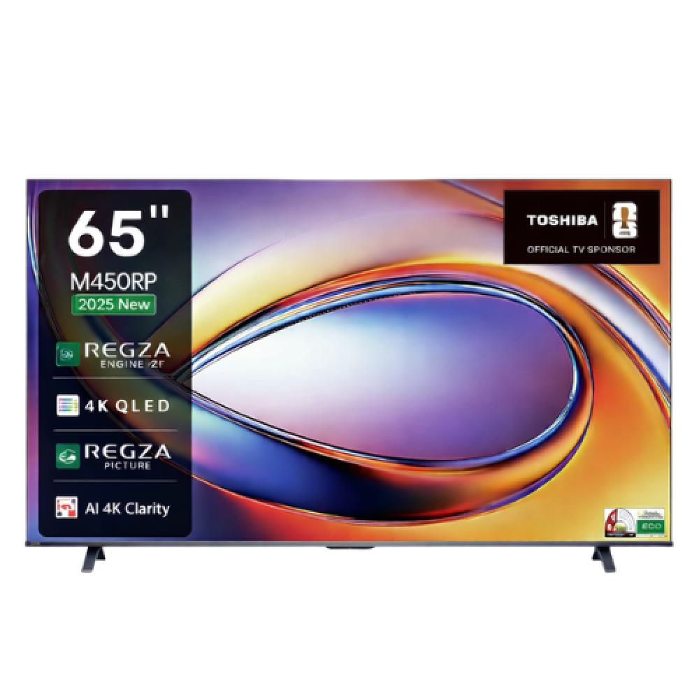 TOSHIBA 65M450RP 65 Inch 4K Ultra HD QLED Smart VIDAA TV with Dolby Vision, Dolby Atmos and REGZA Engine ZR AI